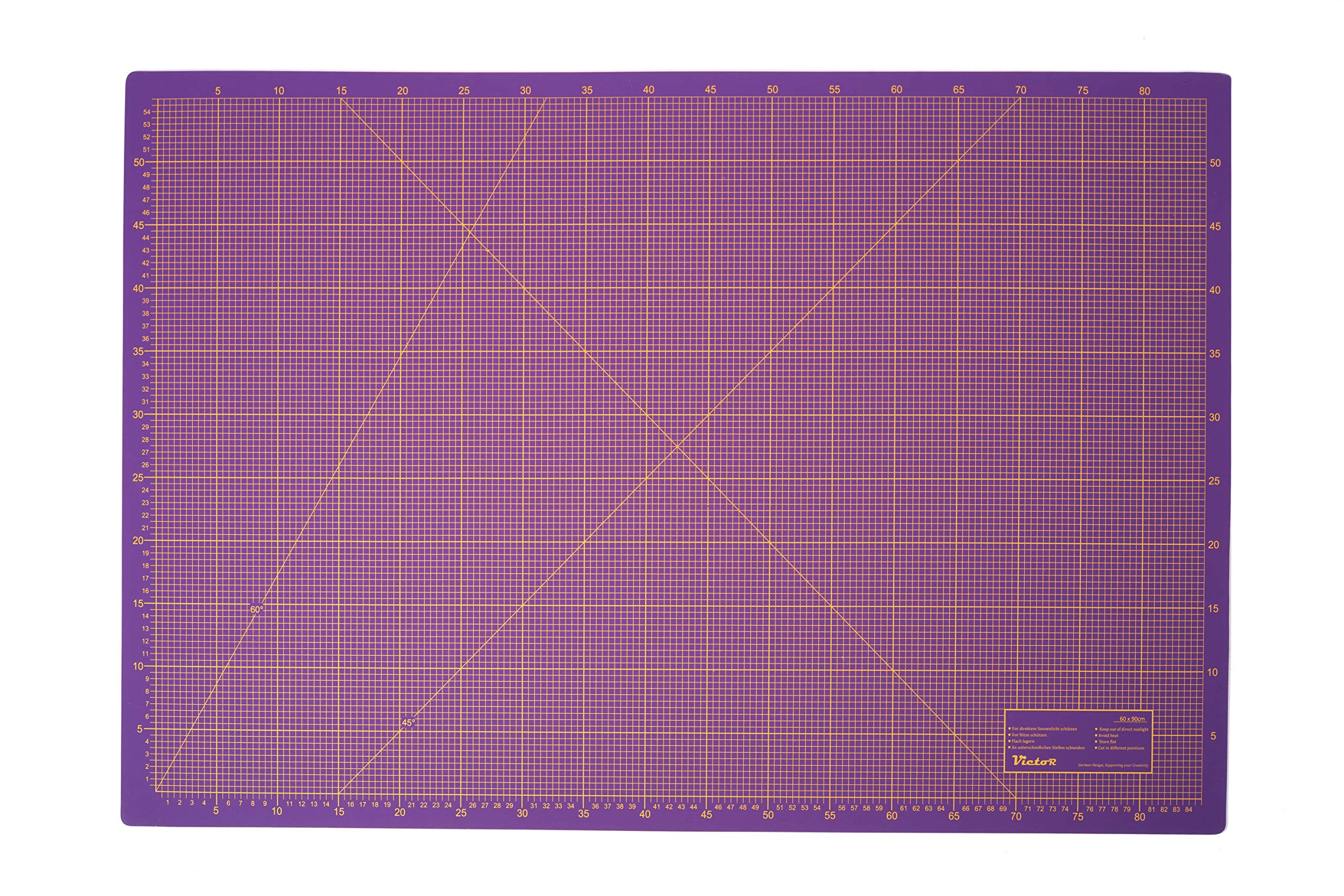 Victor alfombrilla de corte A0 violeta rosa 90 x 120 cm de 3 capas autocicatrizante – base de corte profesional para bricolaje y costura, protector de escritorio