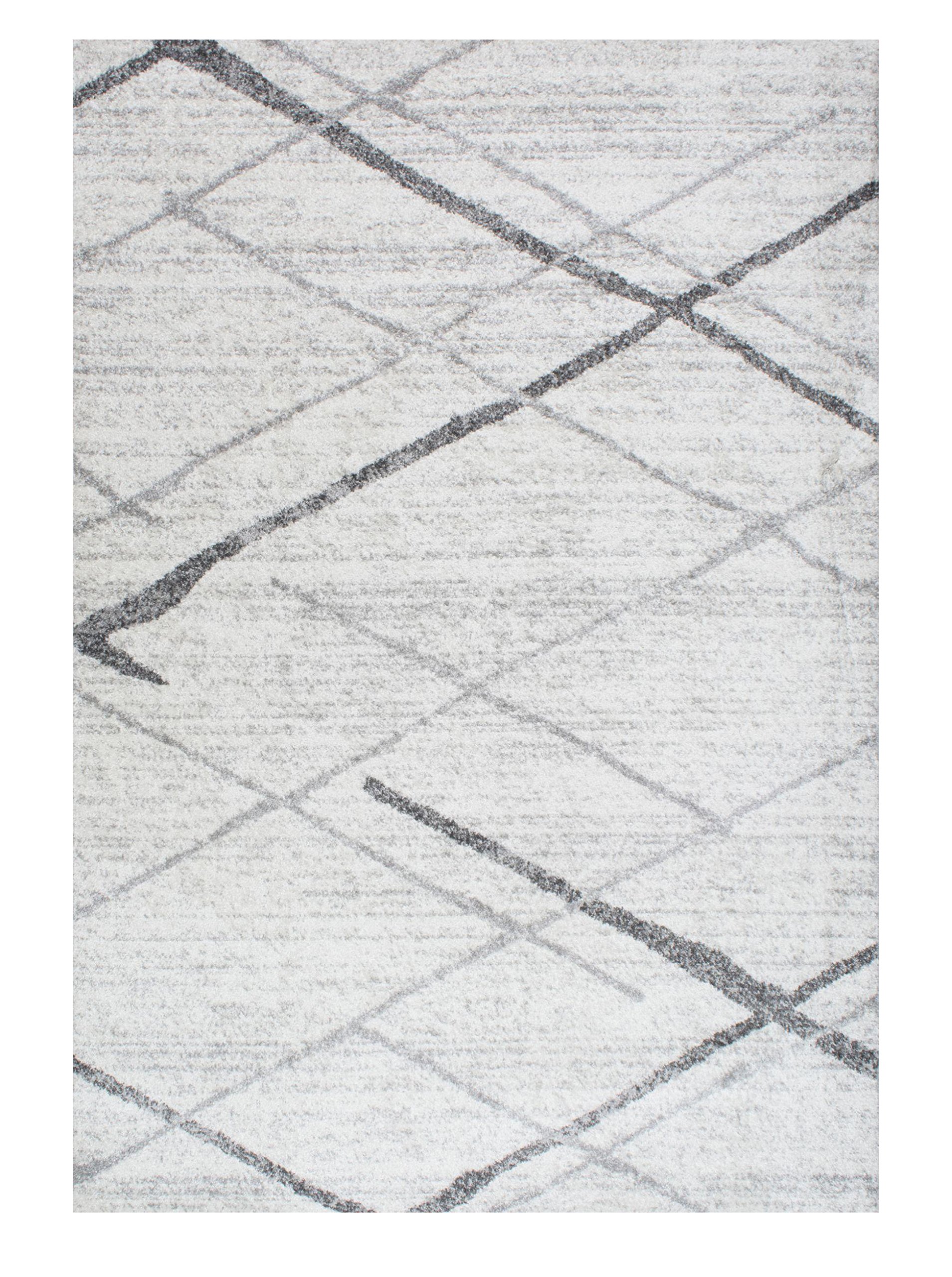 8x10 Thigpen Contemporary Area Rug, Grey, Abstract Lines, Non-Slip Backing, Stain Resistant, For Bedroom, Dining Room, Living Room, Hallway, Office, Kitchen, Entryway