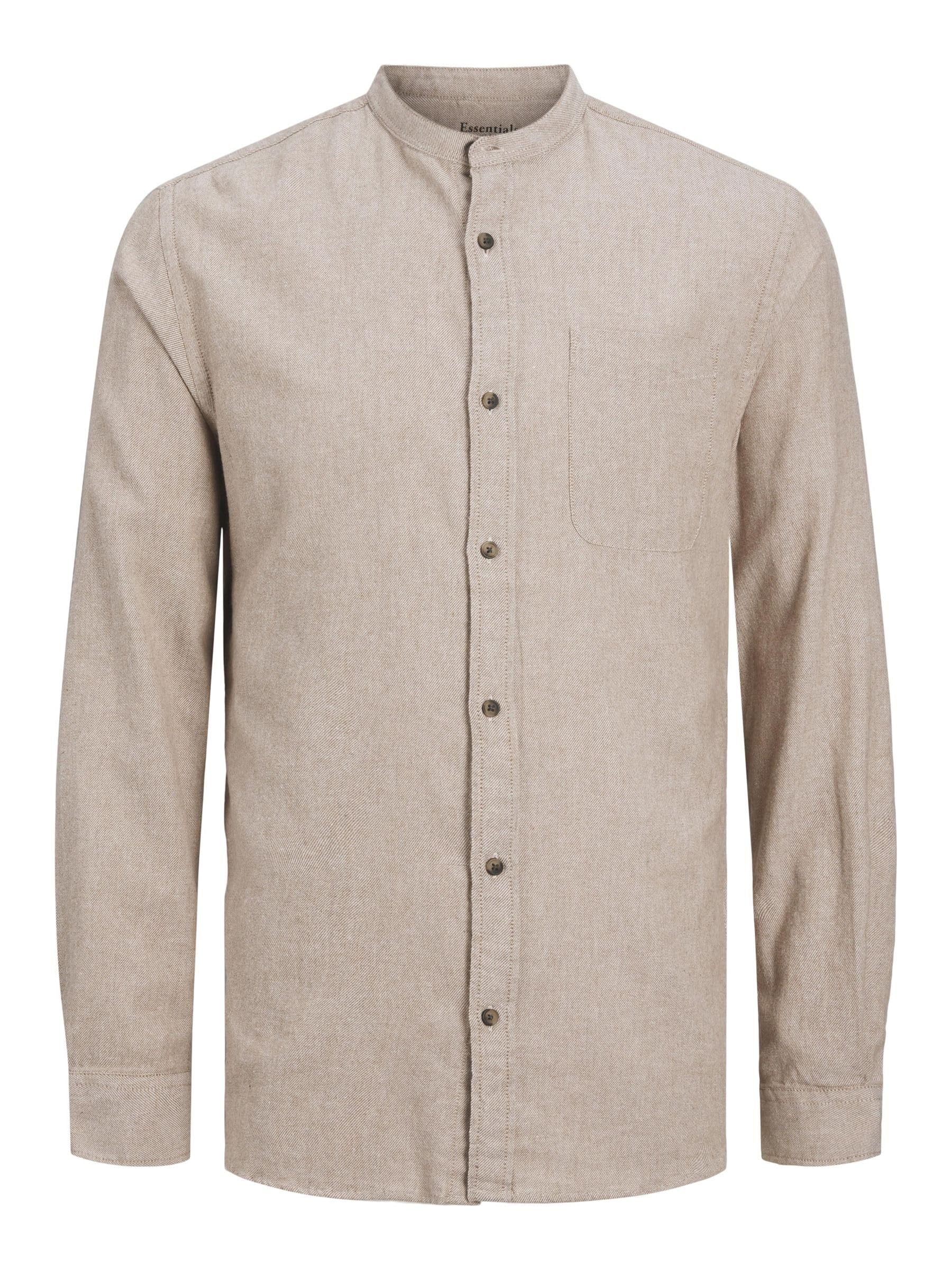 Jack & Jones Men's Oatmeal Bestseller A/S Jack&Jones Jjeband Melange Shirt Ls Sn, M