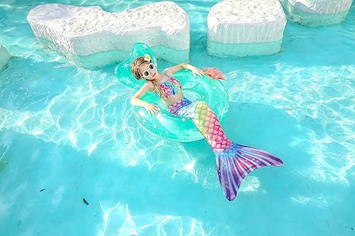 Miniatura 4 de DNFUN Girls Mermaid Suit with Monofin