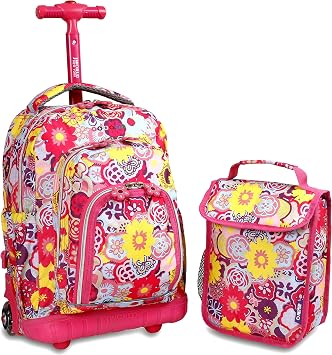 Amazon.com: J World Lollipop Kids Rolling mochila y bolsa de almuerzo Set  para escuela primaria maleta de mano con ruedas, Amapola pensamiento),  RBS-16LSP POPPY PANSY : Ropa, Zapatos y Joyería