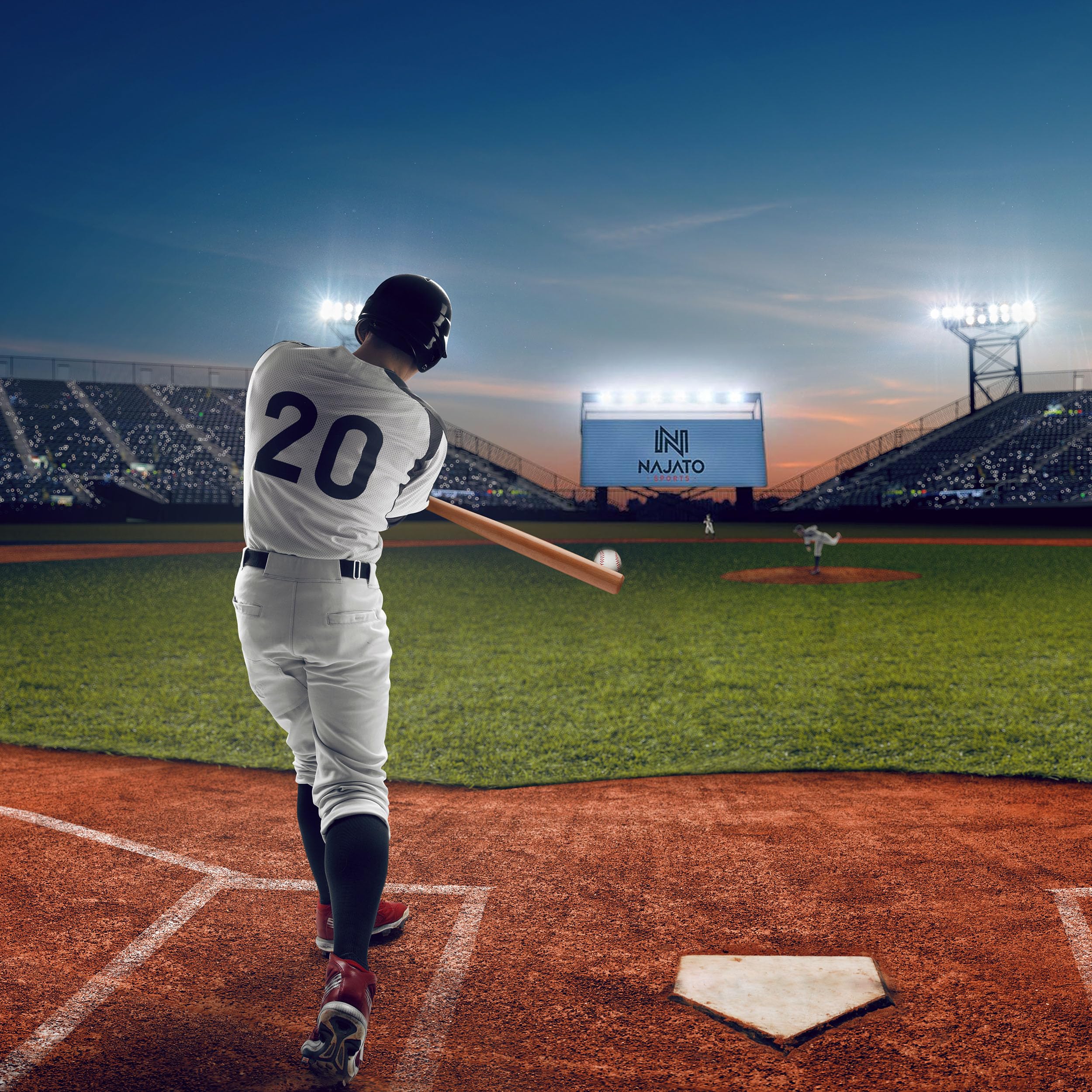 NAJATO Sports Baseballschläger – Aus Holz oder Aluminium – Robuste Verarbeitung & Rutschfester Griff – 81 cm lang