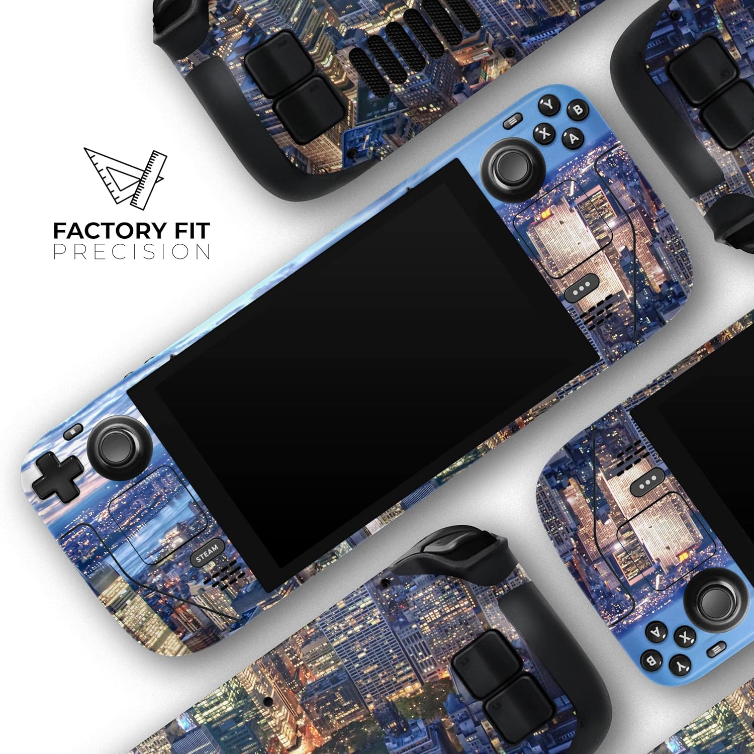 Compatible with Steam Deck - Skin Decal Protective Scratch-Resistant Removable Vinyl Wrap Cover - Night Aerial NYC