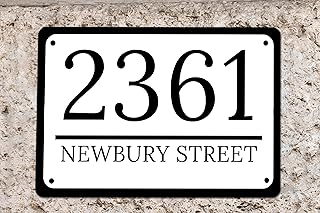 Home Address Signs For Houses - Custom House Number Sign, Peronalized Home Address Plaques For House Numbers, House Numbers For Outside Plaque, House Address Plaque For Outside Yard Home Dector 8*12in