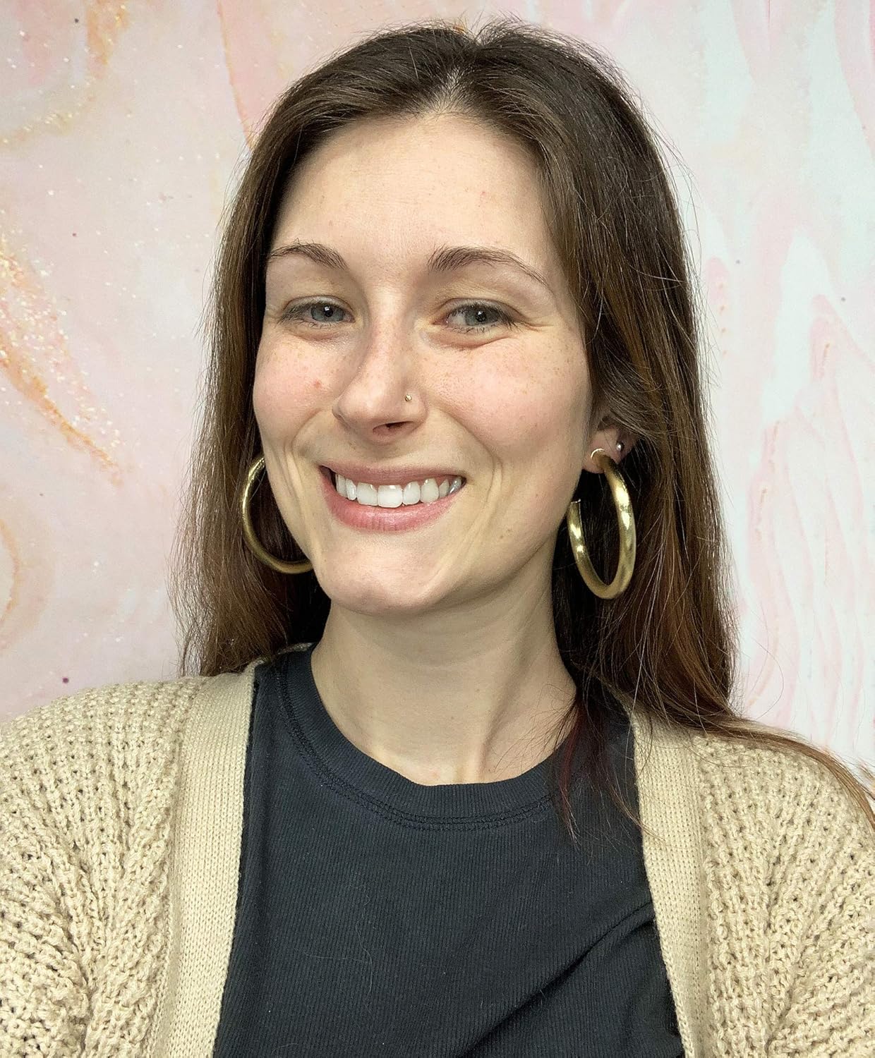 Sheila Fajl Thick Statement Arlene 2.5 inch Large Hoop Earrings in 18k Brushed Gold Plated