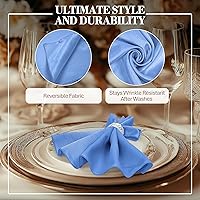 Vista 242 de Ultimate Textile -1 docena - Reversible Shantung Satin - Majestic - Servilletas de tela Majestic de 17 x 17 pulgadas color azul pizarra