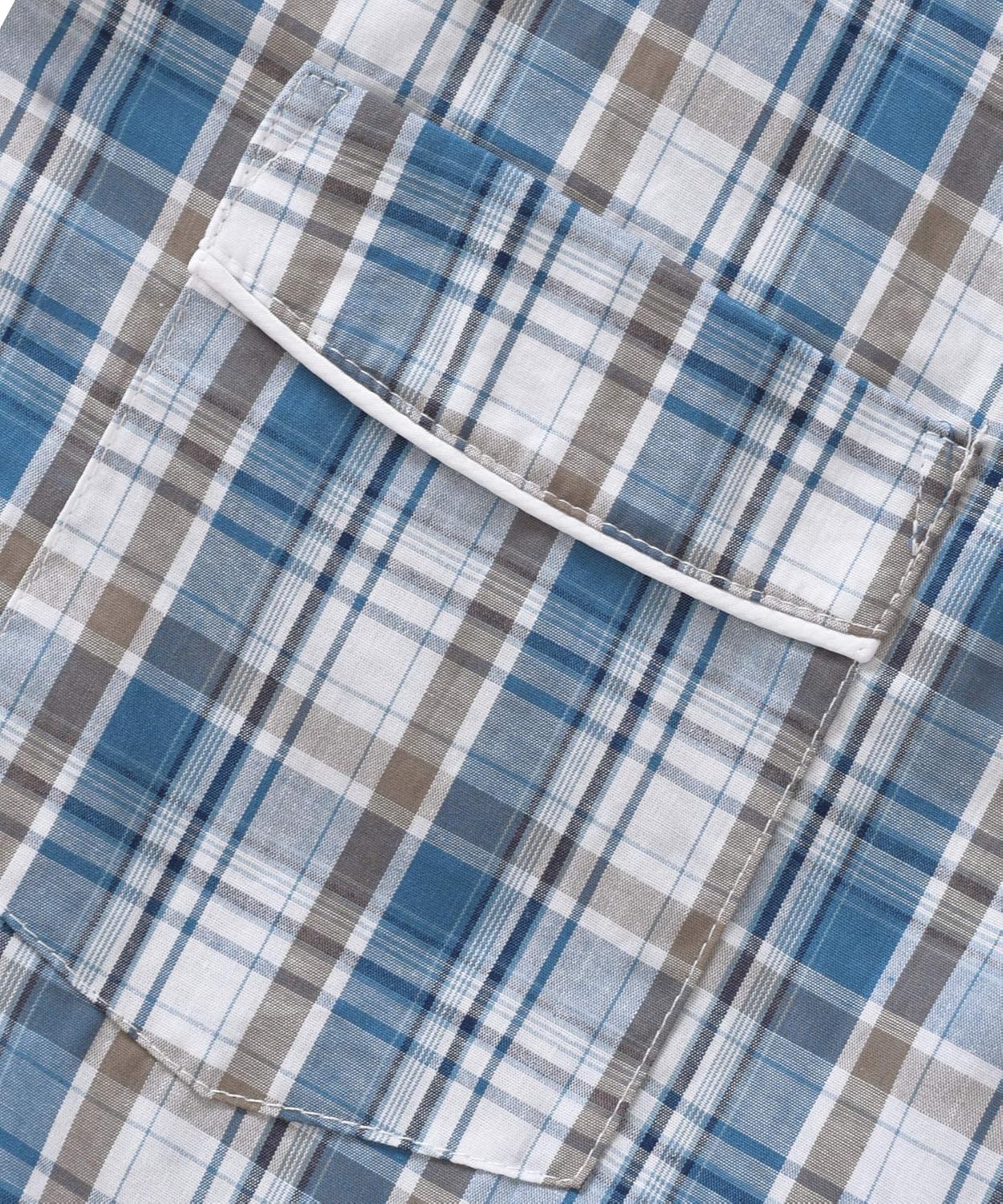 Latuza Men's Lightweight Cotton Pajamas Long Sleeves Shirt Pants Set - Image 5