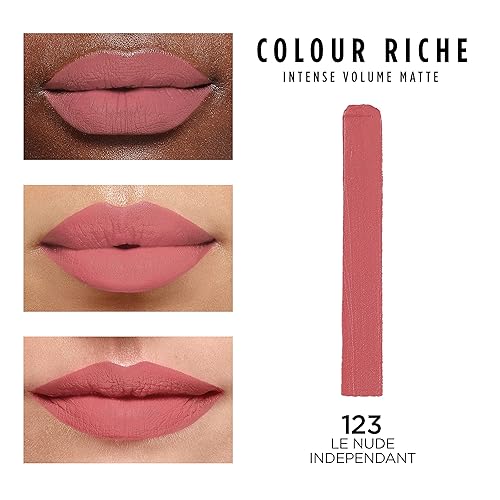 Vista 32 de L'Oréal Paris Colour Riche - Lápiz labial mate de volumen intenso, maquillaje labial con ácido hialurónico para hasta 16 horas de uso, rosa