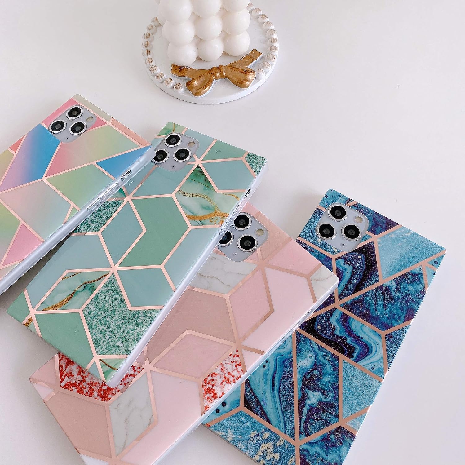 Cocomii Square iPhone 11 Pro Max Case - Square Geometric Marble - Slim - Lightweight - Glossy - Minimalist Luxury Aesthetic Cover Compatible with Apple iPhone 11 Pro Max 6.5" (Blue)