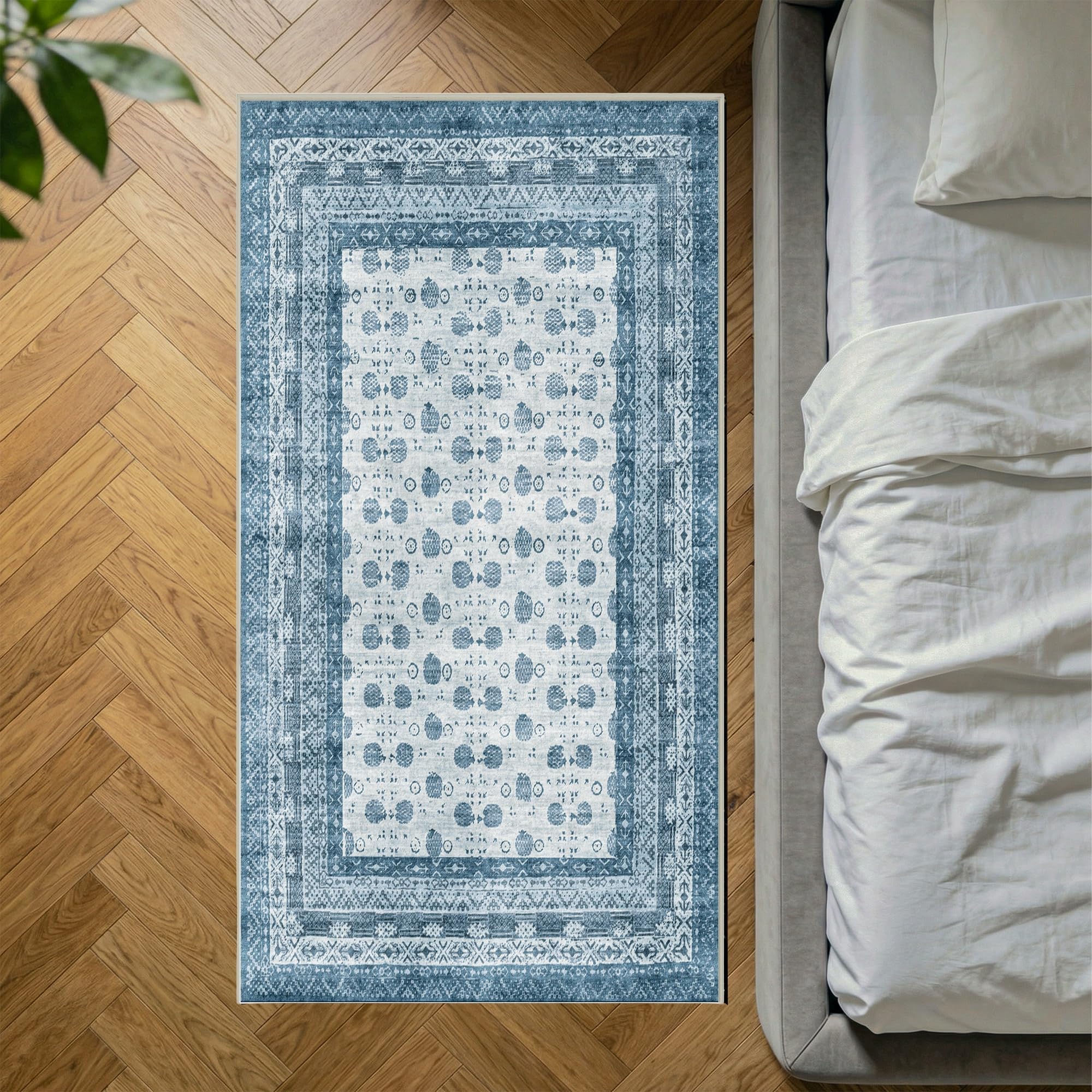 Decoranddecor Vintage Kitchen Rug 80x150cm Washable Bedroom Non-Slip