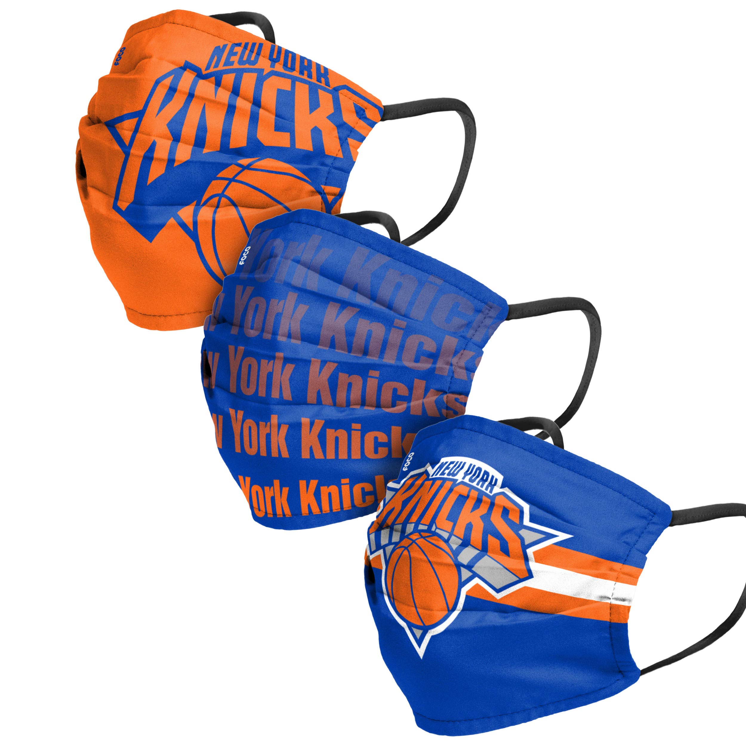FOCO New York Knicks NBA Matchday Face Cover - Youth - 3 Pack