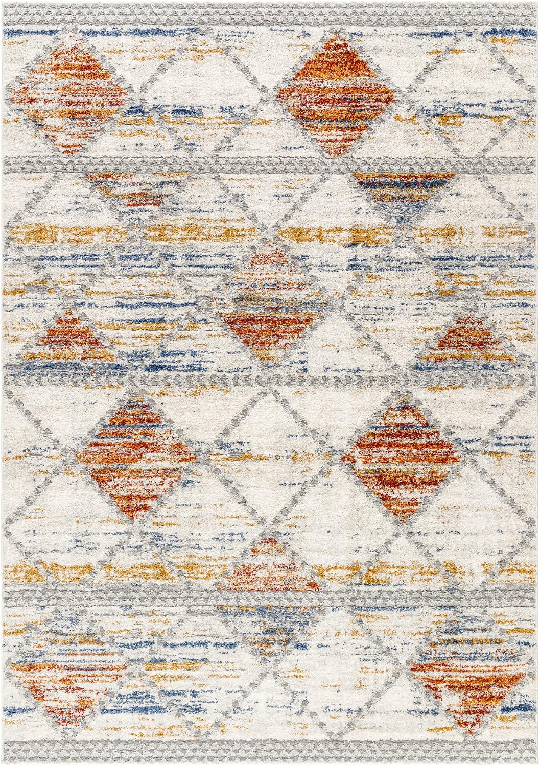 Livabliss Liebe Transitional Minishag Area Rug, 5'3" x 7', Gray/Multi