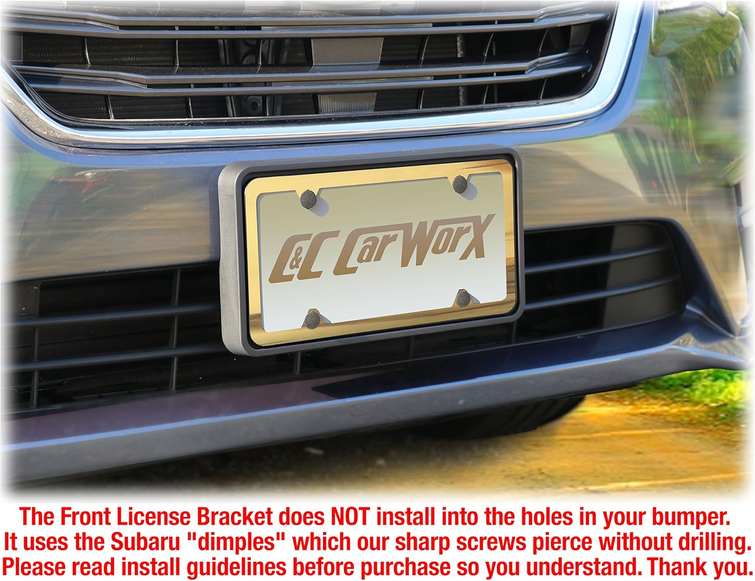 C&C Car Worx LS-18-FP Front License Plate Frame Bracket Mount to fit 2018 2019 Subaru Legacy Sedan