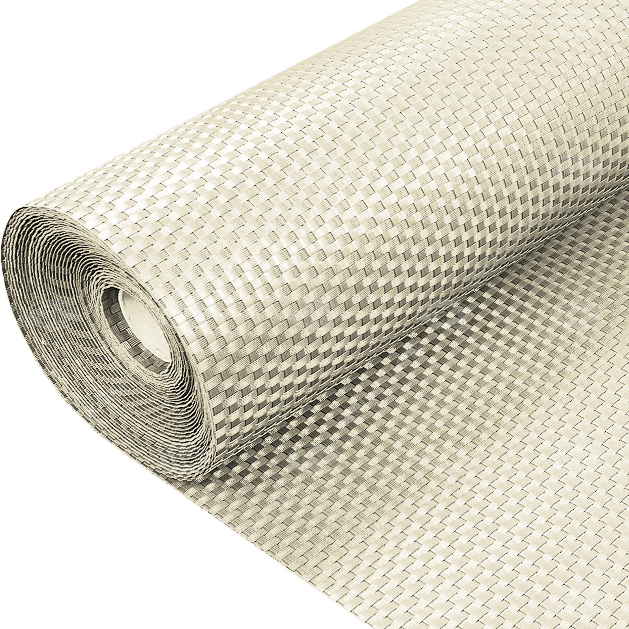 GroundMaster Artificial Rattan Border Screening Fence (Beige, 1m x 10m)