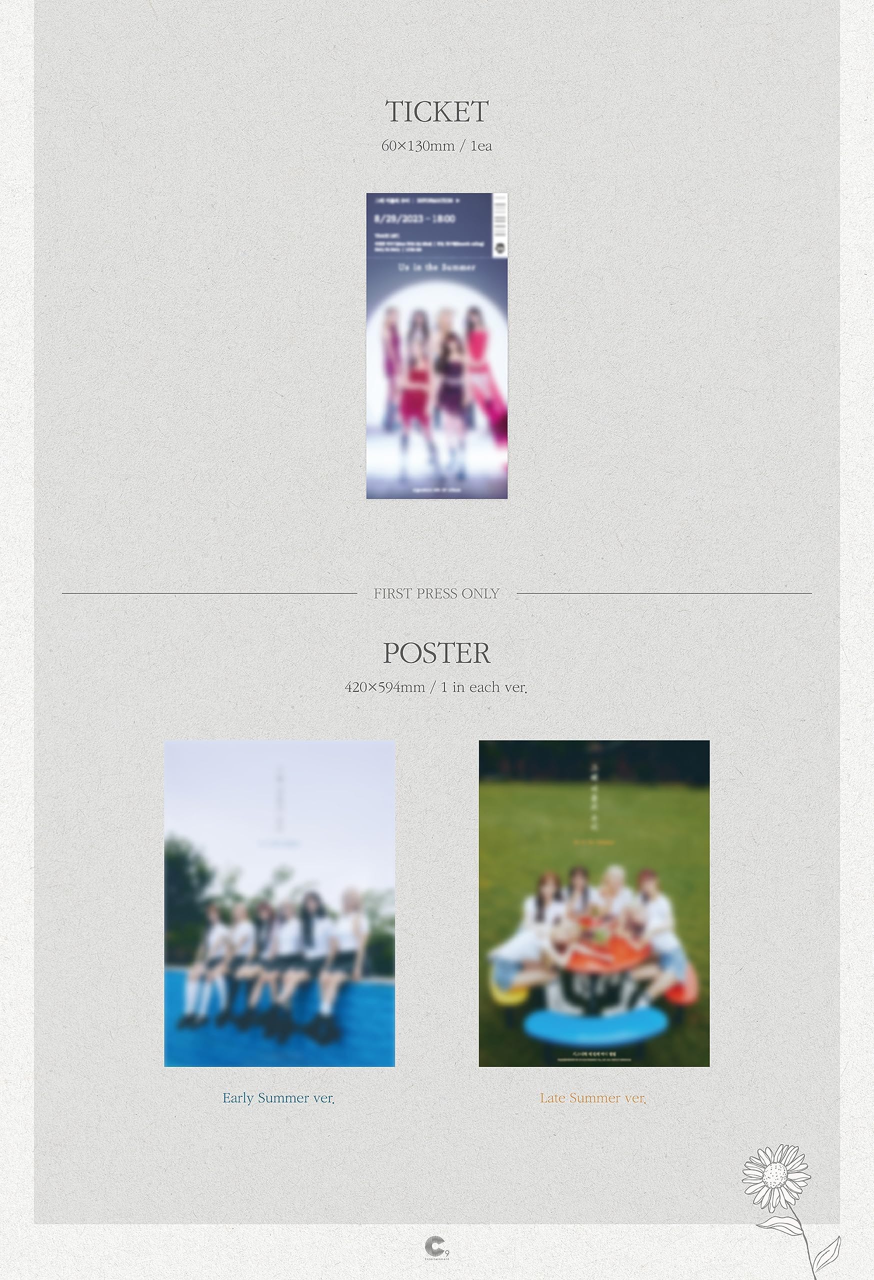 cignature Us in the Summer 4° EP Album CD+POB+Photobook+Cartolina+Polaroid+Foto di film+Photocard+Biglietto+Tracking Sealed (SET(Inizio estate+Ultima estate))