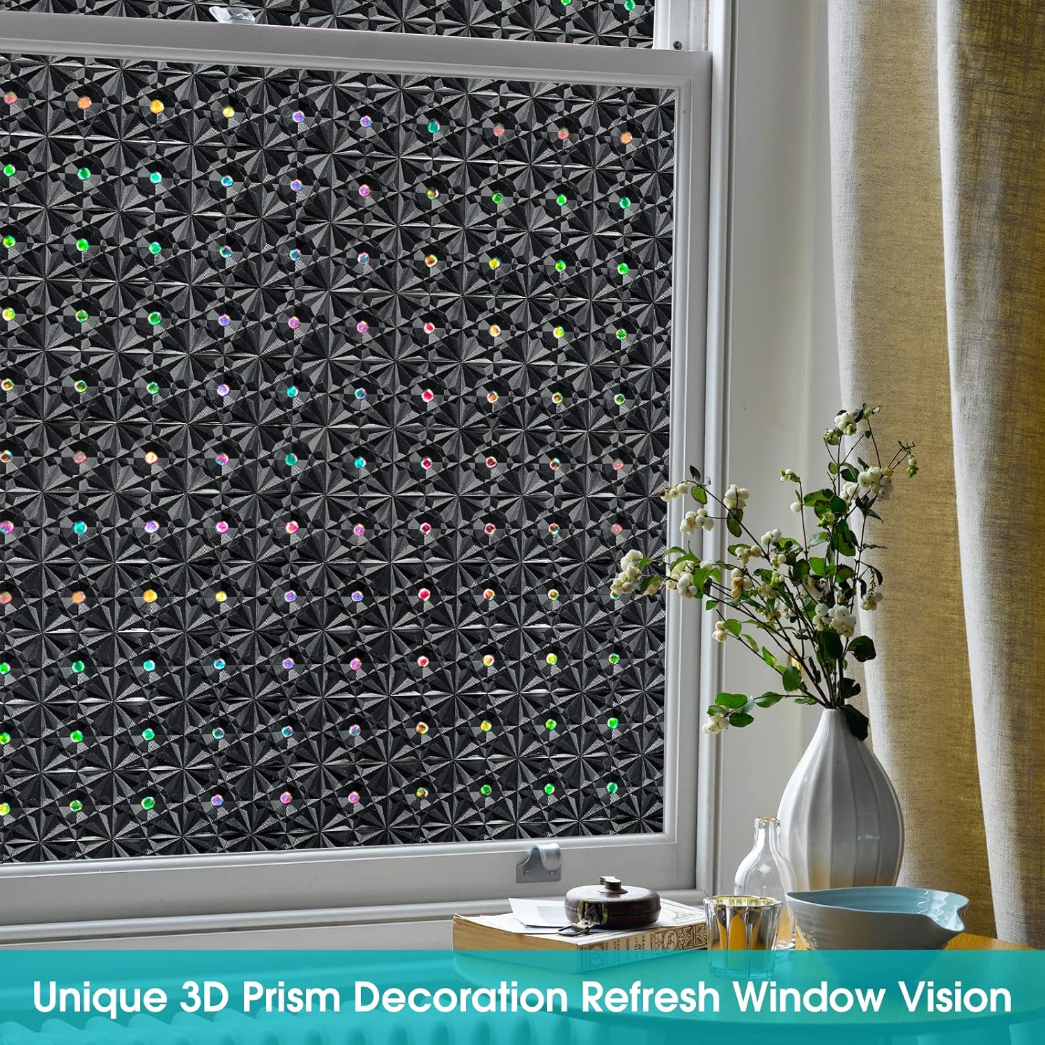 Buy Blackout Window Privacy Film Darkening Room Window Clings NonAdhesive UV Sun Blocking