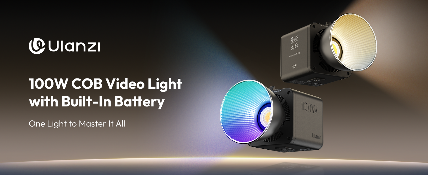 ULANZI ML100BI 100W COB Portable LED Video Light, with DC Adapter 