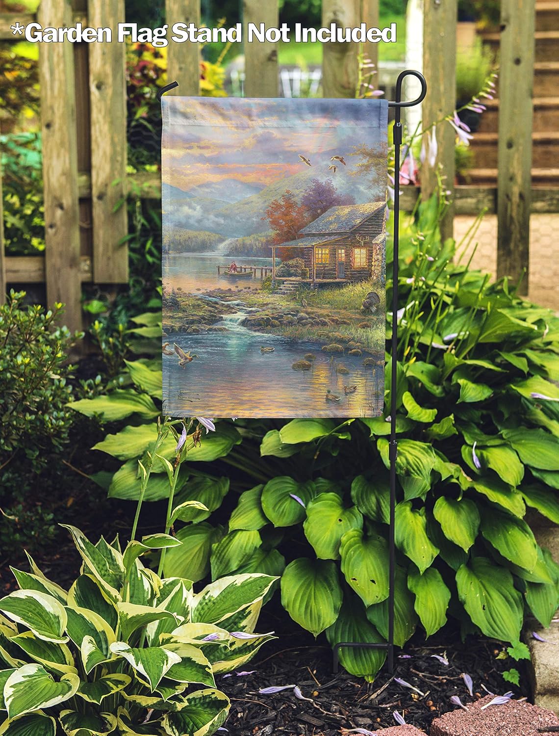 Flagology, Thomas Kinkade,Nature’s Paradise – Garden Flag 12" x 18", Outdoor, Exclusive Premium Fabric, Officially Licensed Thomas Kinkdade