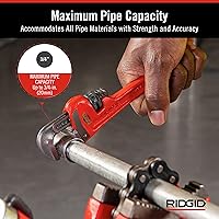 Vista 3 de RIDgid 31000 Modelo 6 Llave de tubo recta de plomería de servicio pesado de 6 pulgadas, roja, fabricada en EE. UU