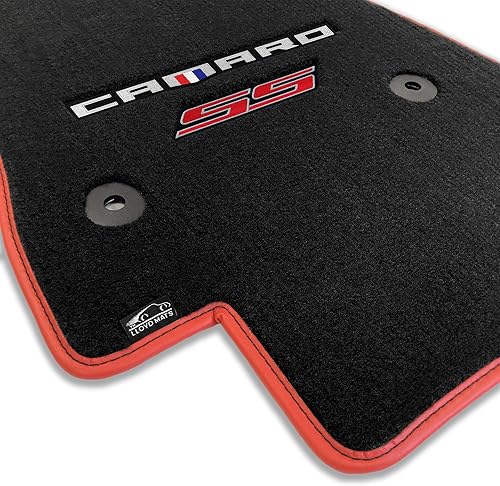Miniatura 1 de Lloyd Mats Tapetes alfombrados a medida, revestimientos de lujo de primera calidad para Chevy Camaro 2016-ON (carbón, 4 unidades, tricolor SS)