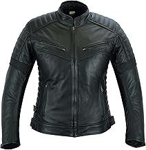 Texpeed Womens Leather Motorcycle Jacket - Touring Cruiser Motorbike Coat With Genuine Biker CE Armour (EN 1621-1) Protection Black - 3XL