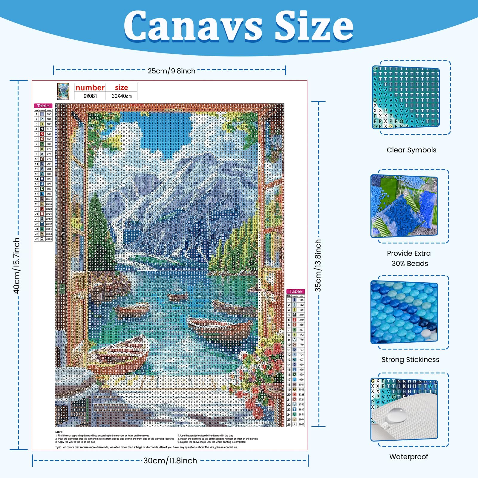 Kit Peinture Diamant 5D CEOVR - Paysage 'Derrière L'Écorce', 30x40 Cm - Diamants Ronds, Toile HD, Outils Complets - Loisir Créatif Anti-Stress