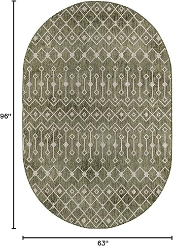 Vista 558 de Unique Loom Alfombra Colección enrejado Marroquí Celosía Transicional Interior y Exterior, Polipropileno Gris carbón/natural