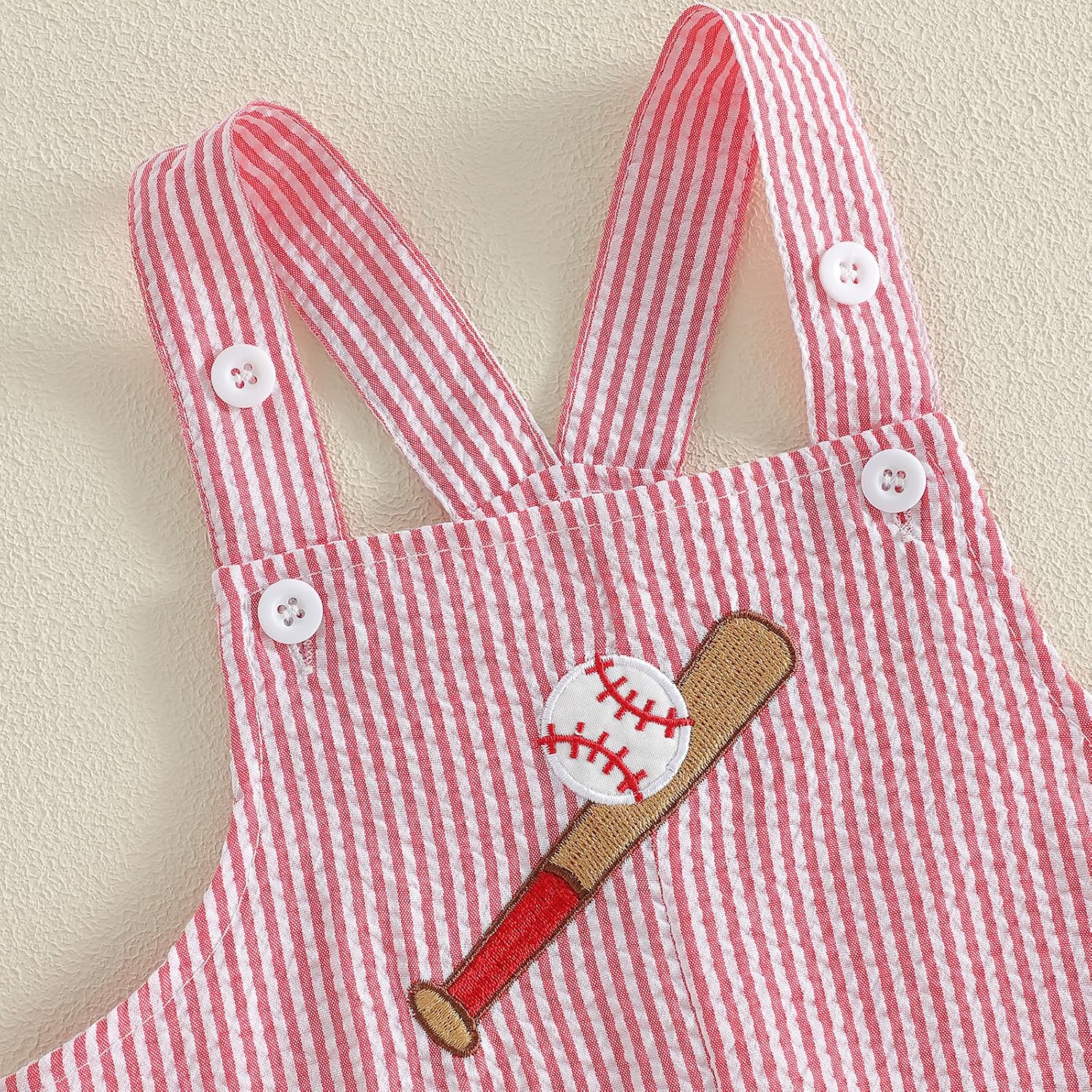 Toddler Baby Boy Baseball Outfit Baseball Embroidery Sleeveless Tank Romper Suspender Jumpsuit Boys Summer Clothes