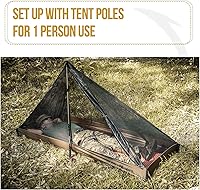 Vista 5 de OneTigris Tienda de campaña tipo tipi de malla, ultraligera para 1 persona, con suelo de bañera impermeable para acampar al aire libre, senderismo
