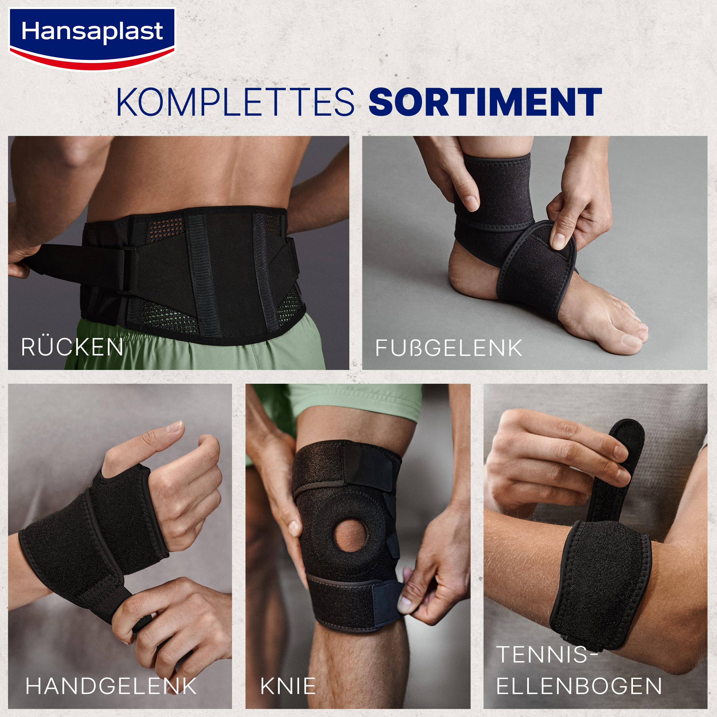 Hansaplast Protective Rücken-Bandage, stützende Bandage mit individuellem Kompressionslevel, Rückenbandage mindert Schmerzen, Einheitsgröße – Verstellbar