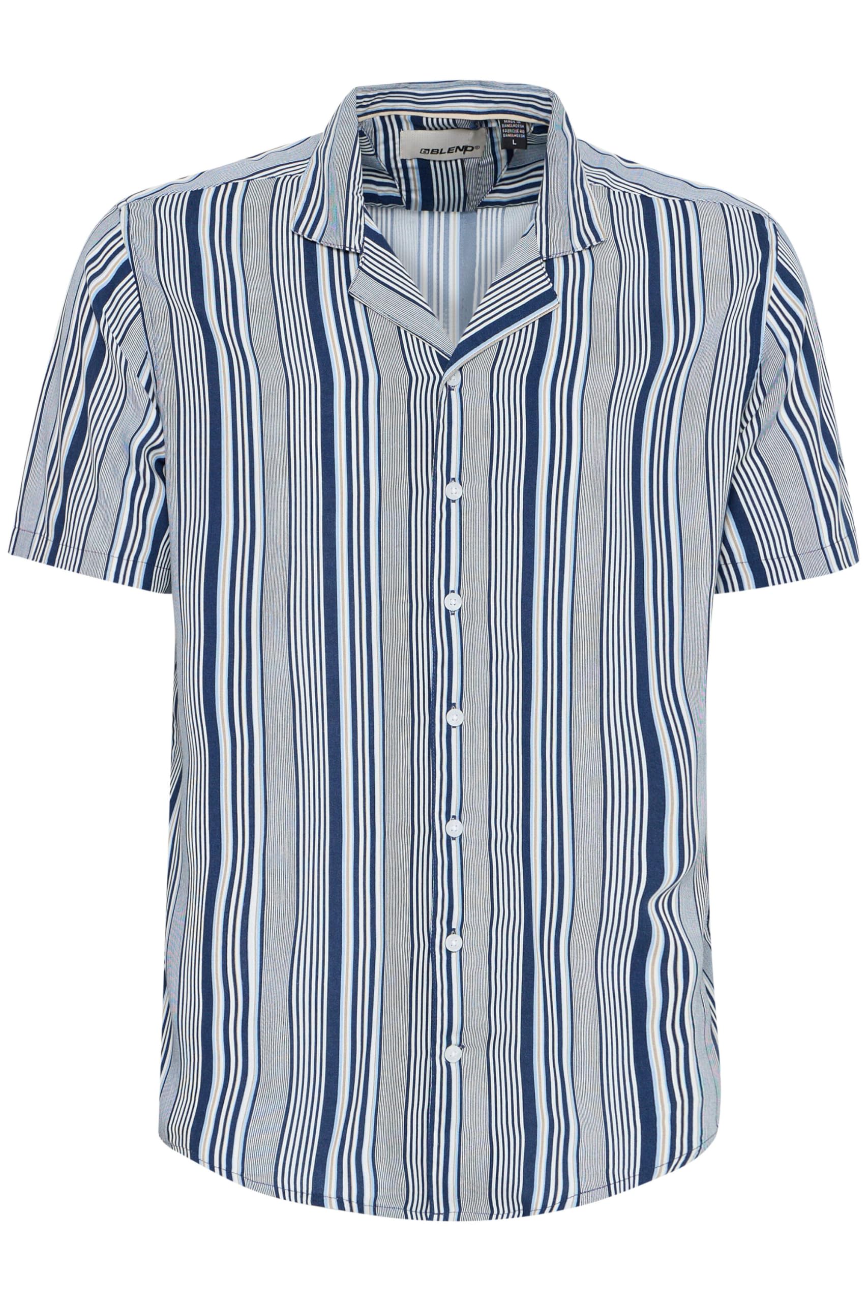Blend BHShirt Herren Kurzarmhemd Herrenhemd Hemd mit Reverskragen Knöpfen Regular fit
