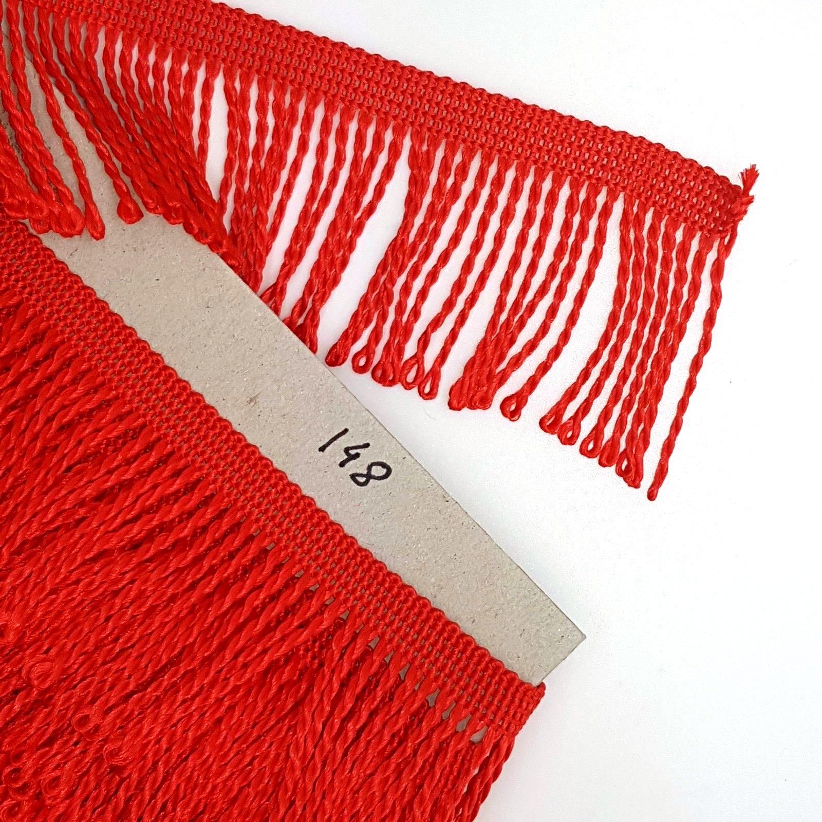 Fringe Tassel Trim, 5 metres x 60 mm Wide for Dance Dresses, Curtains, Lamps, Trimmings, Bags, Costumes, DIY (Red 148)