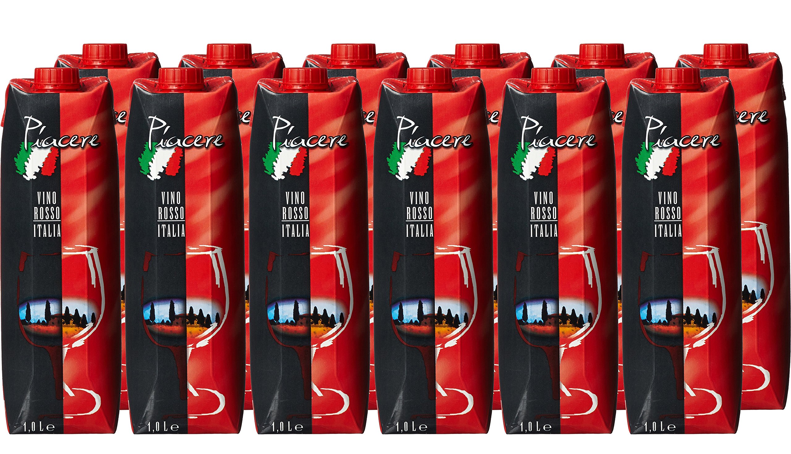 Piacere Vino da Tavola Rosso, 12er Pack (12 x 1 l)