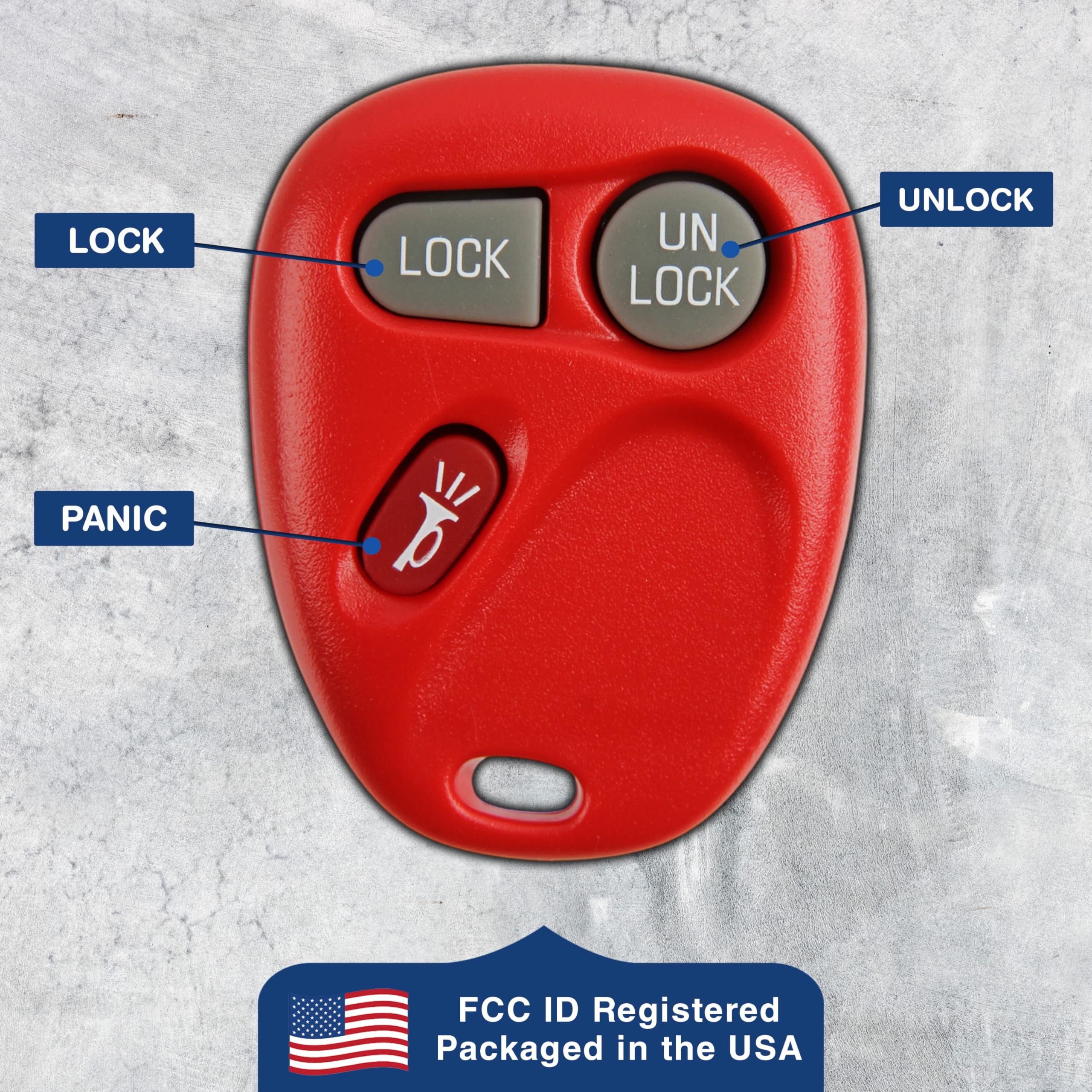 2 KeylessOption zamiennik 3-przyciskowy pilot zdalnego sterowania z pilotem zdalnego sterowania - czerwony
