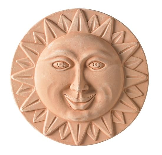 Generico Sole in Terracotta da Appendere Fatto a Mano Diametro 30 cm Spessore 5 cm Pannello Coccio Cotto Made in Italy