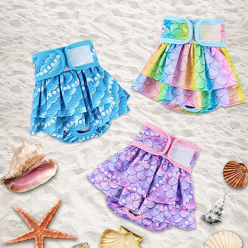 Miniatura 3 de Pañales para perros hembra (paquete de 3), pañales reutilizables para mascotas para perras, lavables, falda de pañal para perros en celo, período,