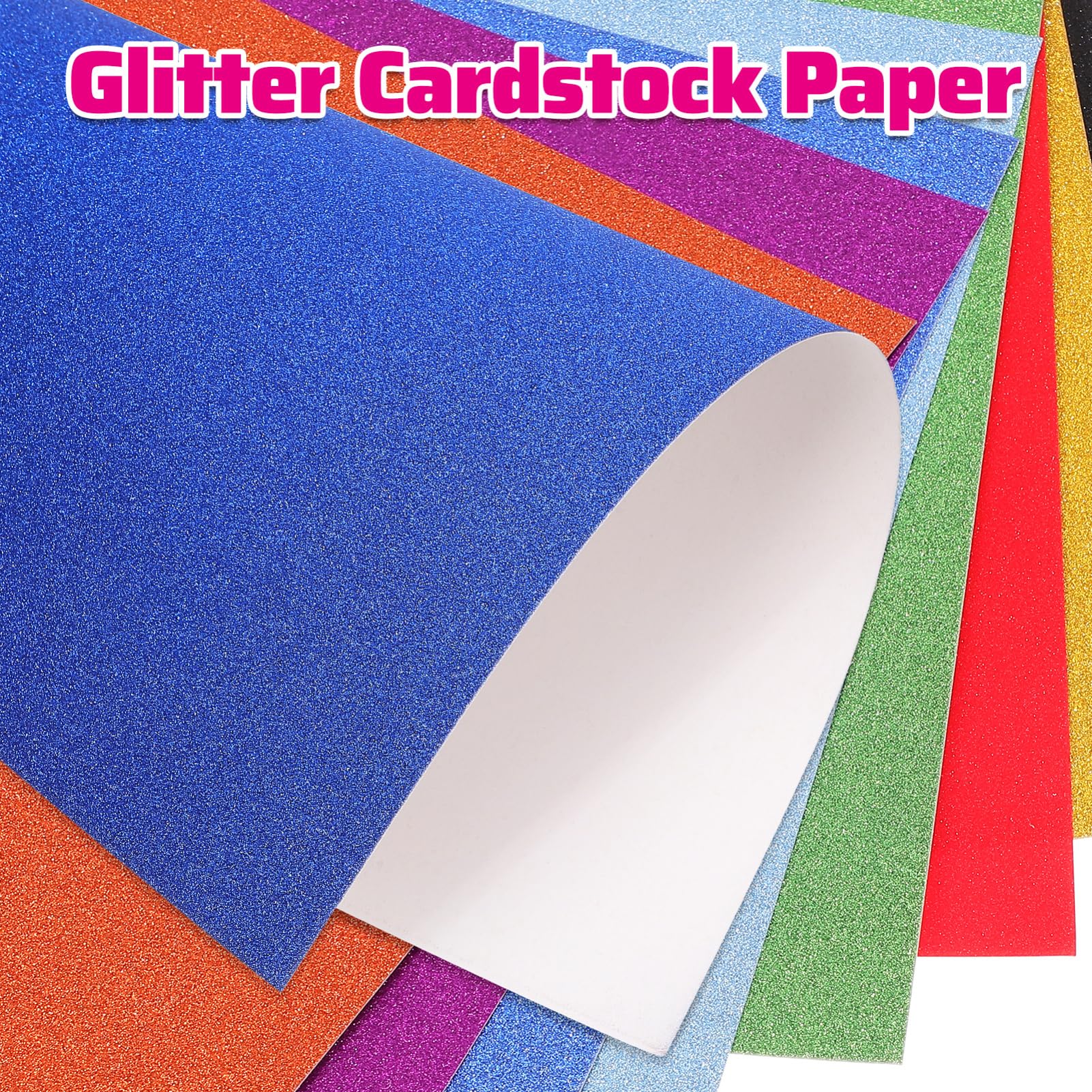 Cartoncino Glitterato 250g 60 Fogli Carta per Artigianato Carta Glitterata per Crafting Scrapbooking Biglietti D'auguri Colore Casuale