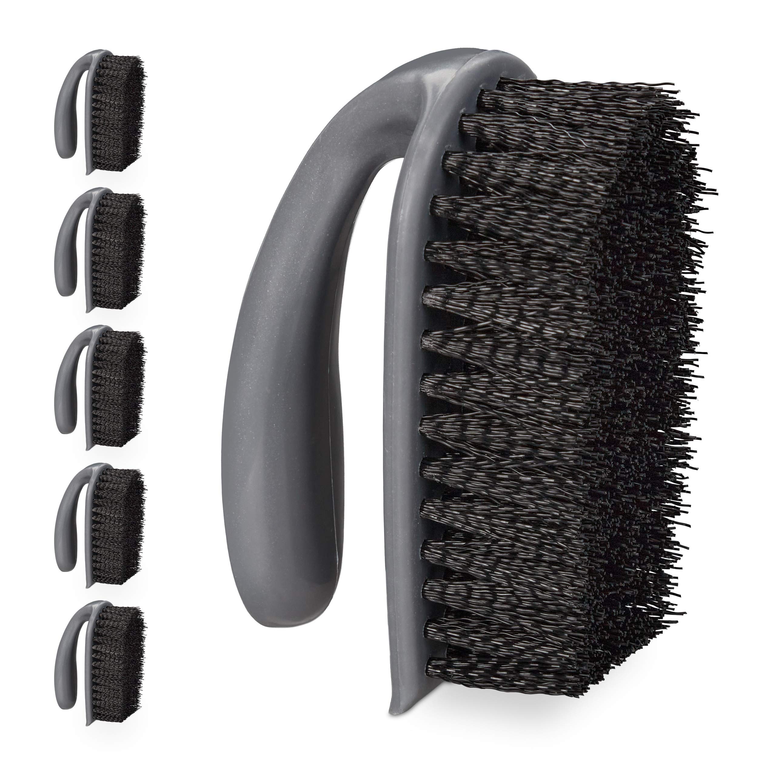 Set 48 Cepillos para Fregar, Cerdas Duras, Limpieza Baño, Cocina, Alfombra, Escobilla Zapatos, Plástico, Gris