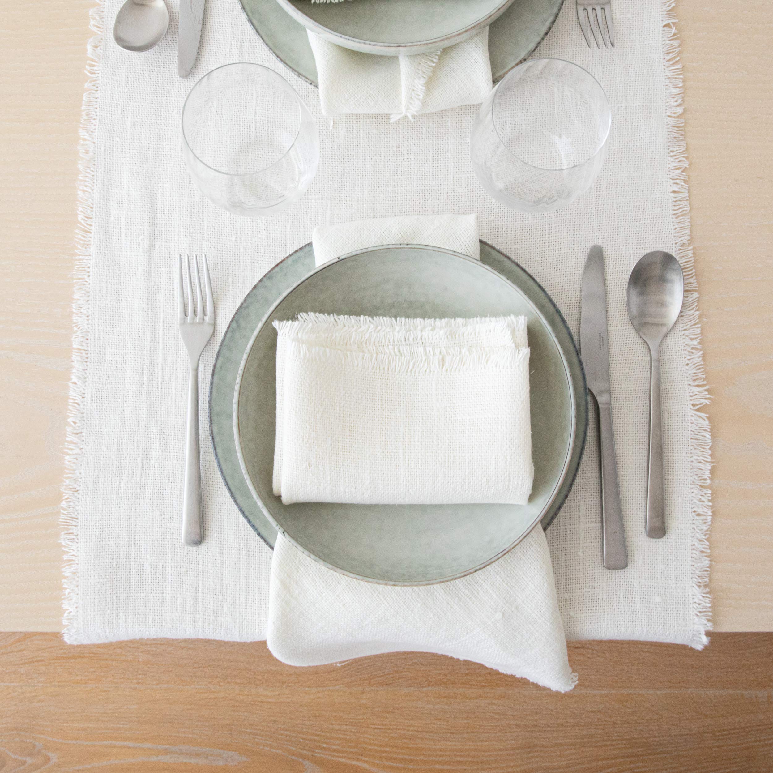 Linenme Chemin de Table, Collection Rustic, 45x183cm, Blanc cassé