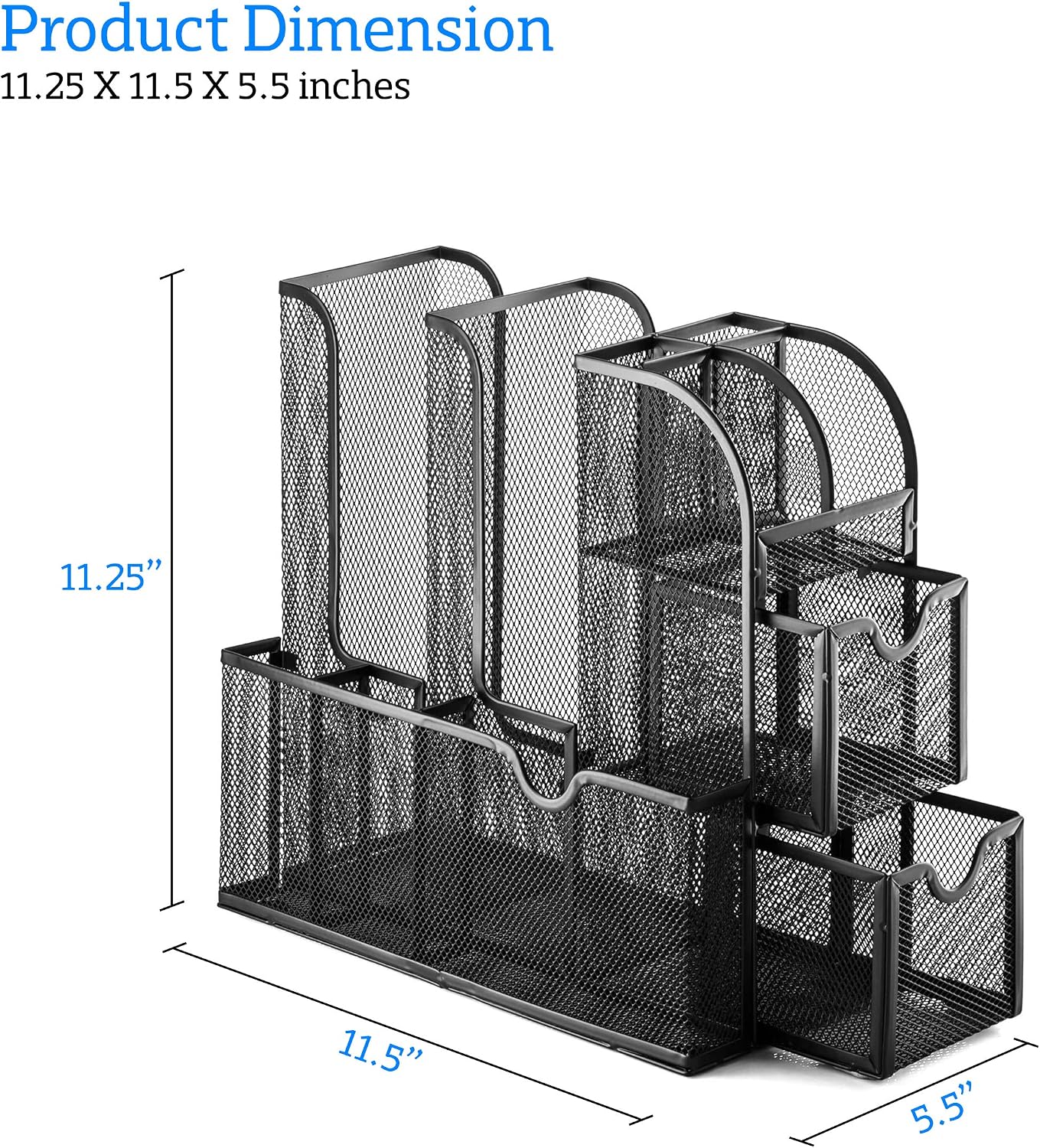 Coffee Station and Kitchen Counter Organizer and Storage, Mesh Metal Caddy by Halter, Black