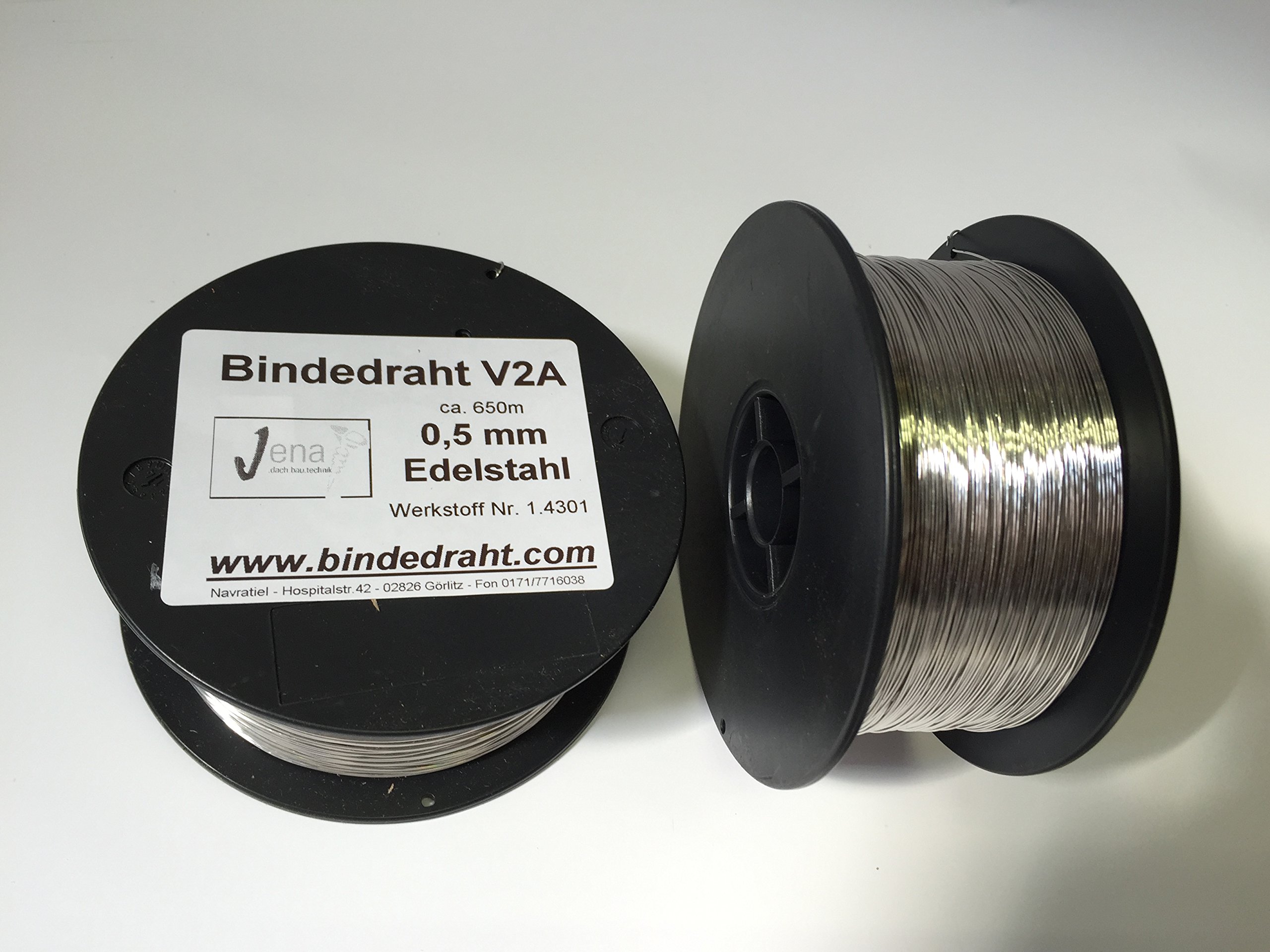 1 filo della bobina in filo di acciaio Inossidabile va V2 A 0,5 mm circa 650 m soffice, morbida e flessibile in acciaio inox filo 1.4301
