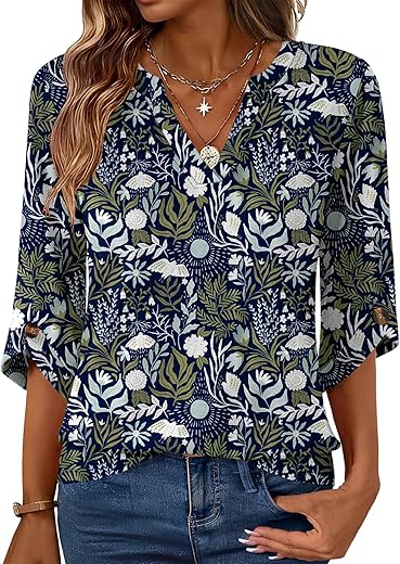 Kistore Women’s 3/4 Sleeve Tunic Review: Flowy V‑Neck for Work & Casual