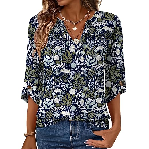 Kistore Women's Casual V-Neck Tunic Top