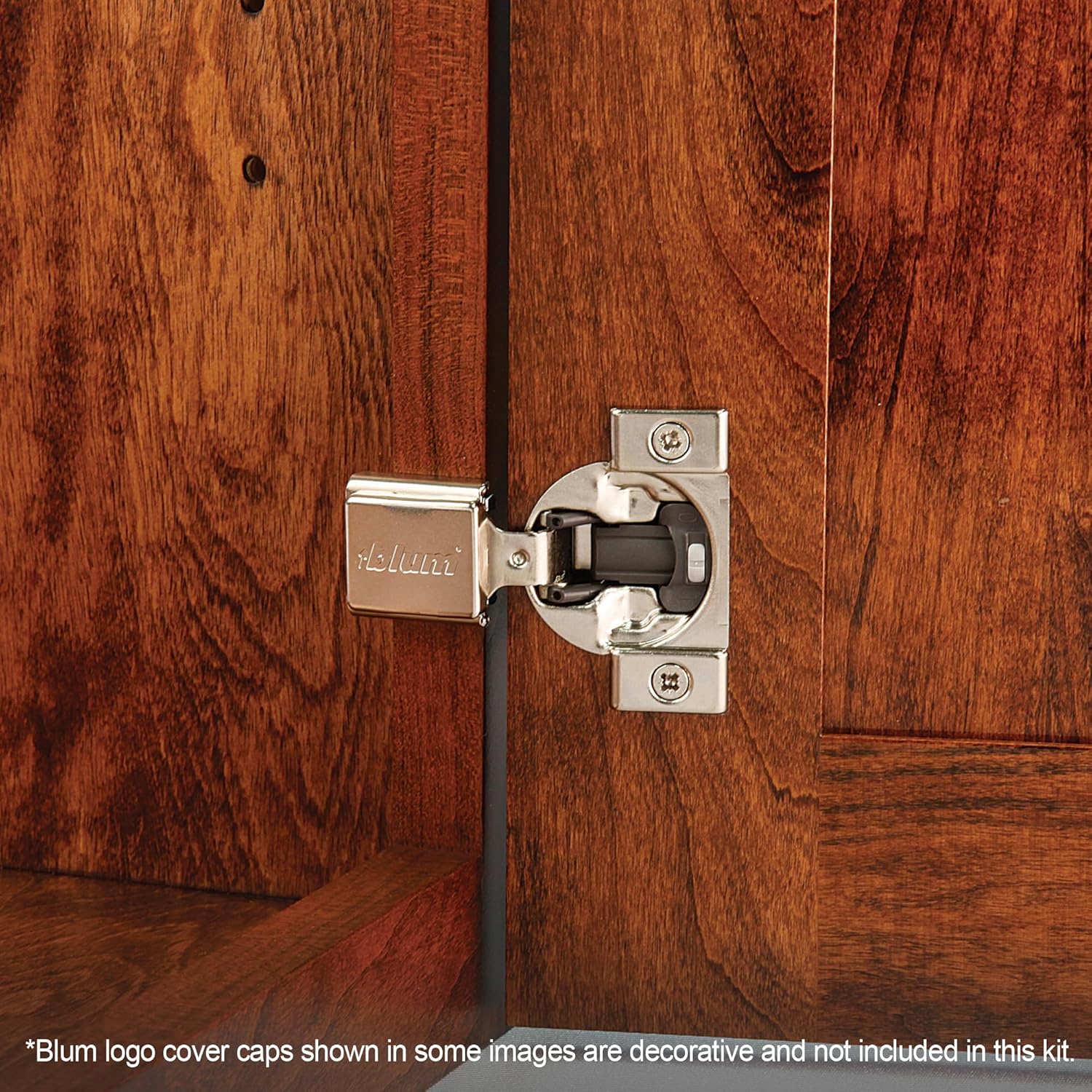 Blum Compact BLUMOTION Hinge (5 Kits), 1/2" Overlay, 105° Opening Angle, Steel, Integrated Soft-Close Hinges for Face Frame Cabinets