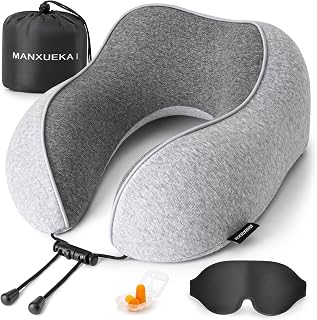 Travel Neck Pillow,100% Pure Memory Foam,Soft Head Support
