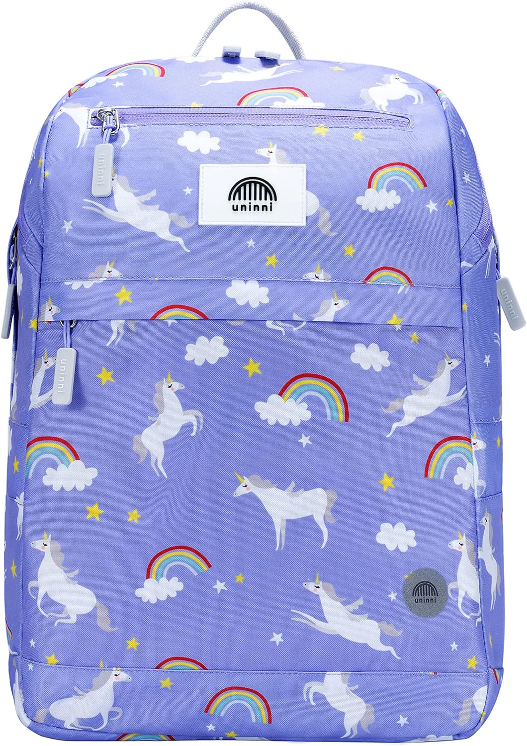 uninni 16" Kid's Backpack for Girls and Boys Age 6+ with Padded, and Adjustable Shoulder Straps. Fits for Height 3'9" Above Kids (Unicorn Purple)