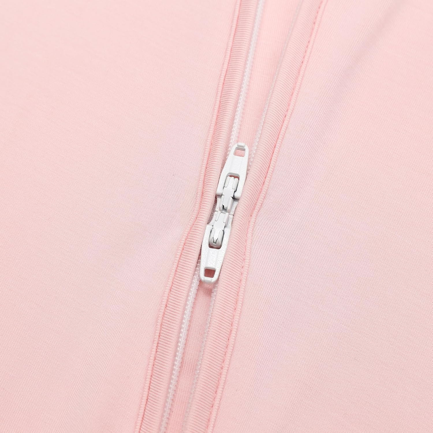 JunNeng Rayon from Bamboo Baby Boy Pajamas, 2 Way Zipper Sleeper Romper with Fold Over Mittens, Non Slip Sleep'N Play Clothes L Pink+L Purple 0-3 Months - Image 5