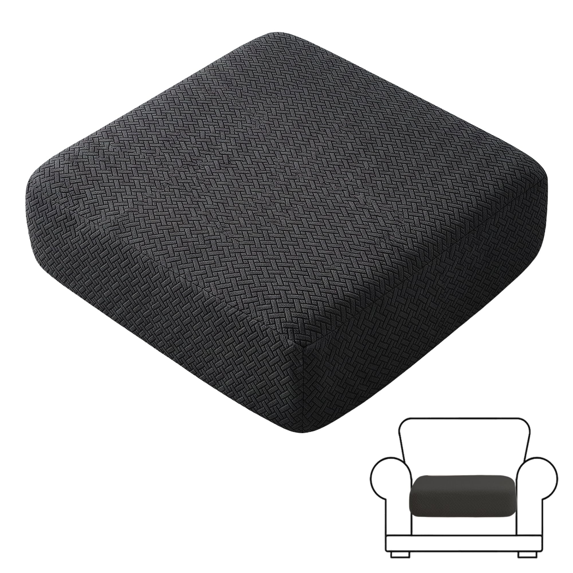Pxvelcn Sofa Seat Cushion Covers Stretch, Sofa Seat Covers Black