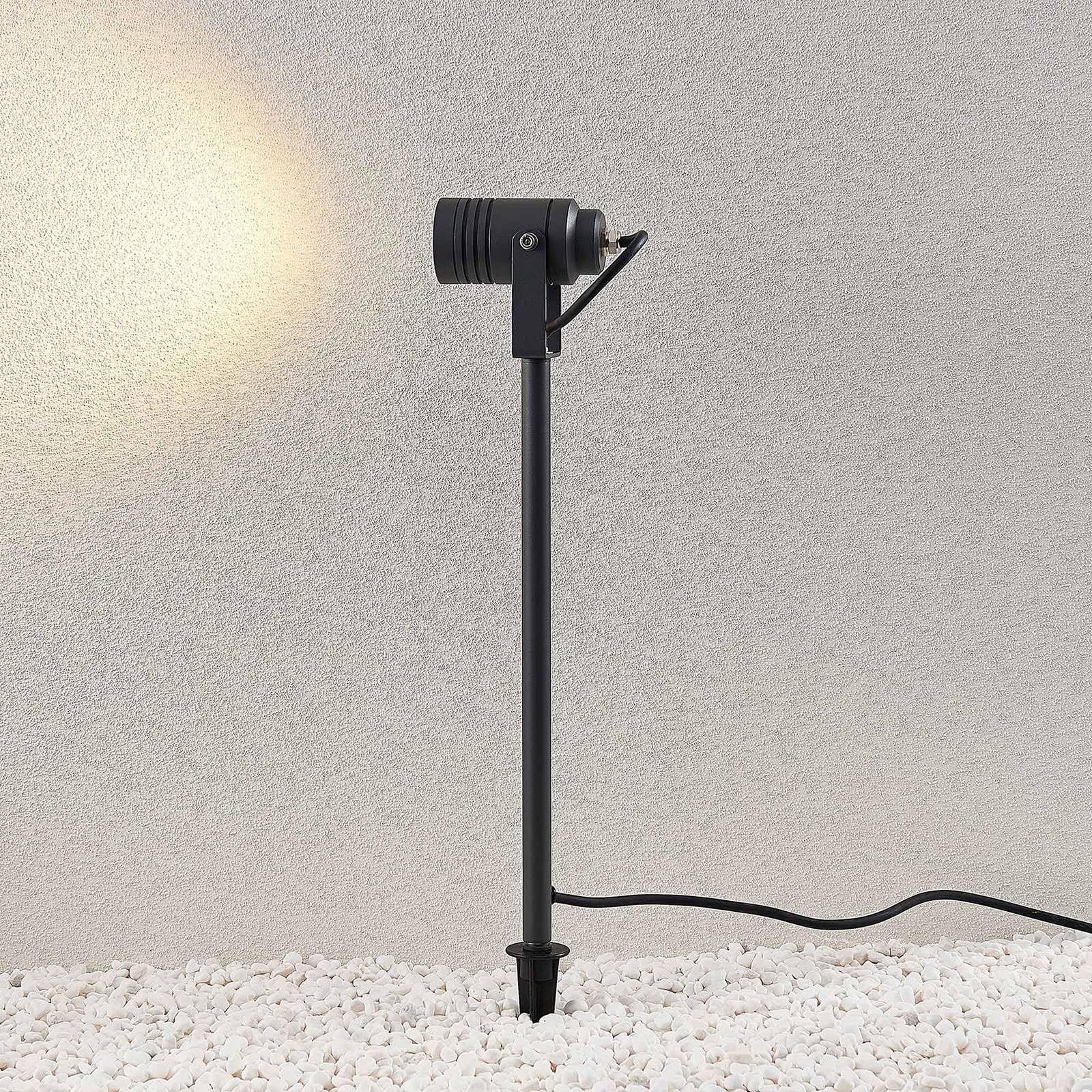 Lucande Luminaire extérieur Galina (Moderne) en Gris Aluminium (1 lampe,à GU10), Lampe sur piquet