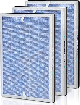 MSA3 Air Purifier Replacement Filter Compatible with Membrane Solutions Filter MSA3, 3-in-1 Filtration True HEPA Filters, Air Cleaner for Home, 3-Pack